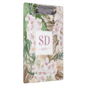 Pamapgras, orchidee, tropische bladbladtekst klembord (Rechts)