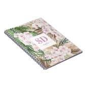 Pamapgras, orchidee, tropische bladbladtekst notitieboek (Rechterzijde)