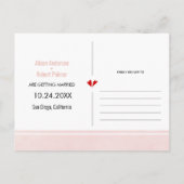 Pamapgras, palmbladeren zacht roze Sparen de Datum Briefkaart (Achterkant)