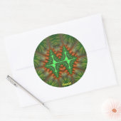 PAMELA  3D! Rood en groen ~ Ronde Sticker (Envelop)