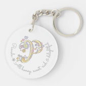 Pamela initiaal P meisjes naam gepersonaliseerde s Sleutelhanger (Achterkant)