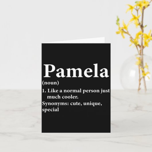 Pamela Naam Definitie Grappig D Kaart (Gele Bloem)