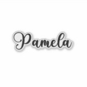 Pamela Naam - Handgeschreven kalligrafie Sticker (Voorkant)