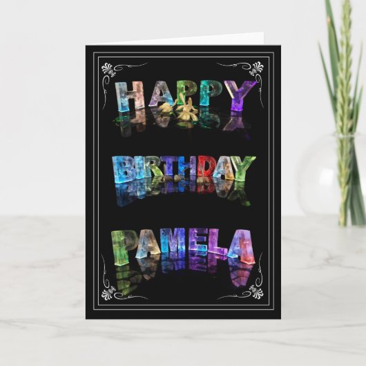 Pamela - Name in Lights Greeting Card Kaart (Voorkant)