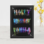 Pamela - Name in Lights Greeting Card Kaart (Gele Bloem)