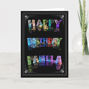Pamela - Name in Lights Greeting Card Kaart