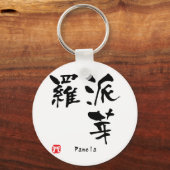 Pamela Name Personalized Kanji Calligraphy Sleutelhanger (Voorkant)