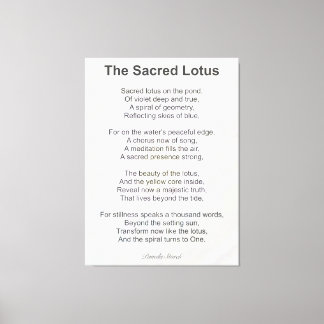 Pamela Storch - Het Heilige Lotus Gedicht Canvas Afdruk