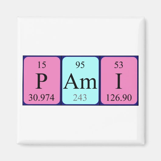 Pami periodiek table name magnet (Voorkant)