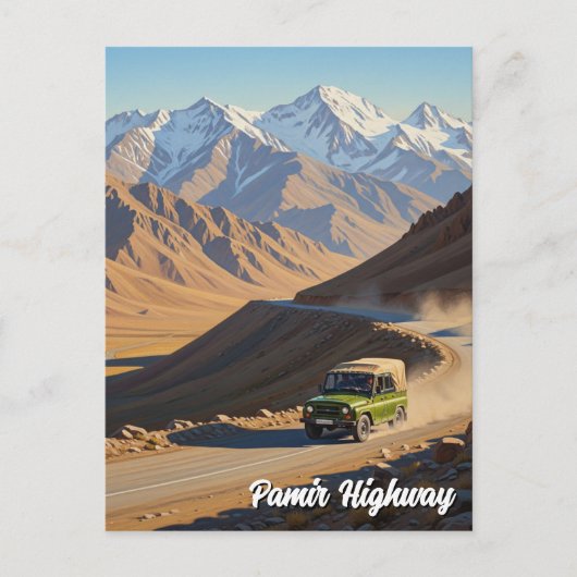 Pamir Highway Tajikistan Travel Briefkaart (Voorkant)
