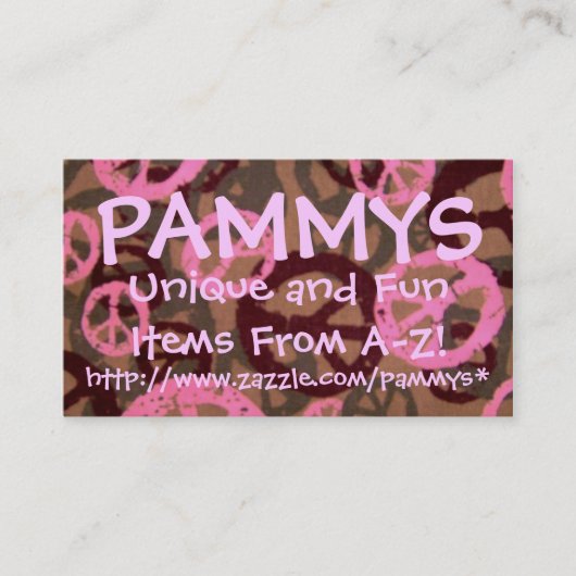 PAMMYS, http://www.zazzle.com/pammys*... Visitekaartje (Voorkant)