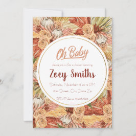 Pampa Bloemen Baby Shower Herfst Kaart