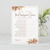 Pampa Gras Bruidsjurk Bruidsshow Game Card Kaart (Staand voorkant)