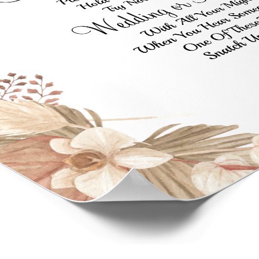 Pampa Gras 'Doe een ring om' bruidsshower spel bor Poster (Hoek)