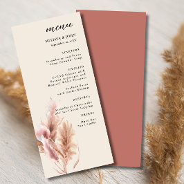 Pampa Grass Boho Wedding Menu