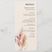 Pampa Grass Boho Wedding Menu (Voorkant)