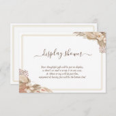 Pampa Grass Display Bridal Weddenschap Shower Encl Informatiekaartje (Voorkant / Achterkant)