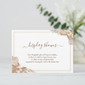 Pampa Grass Display Bridal Weddenschap Shower Encl Informatiekaartje (Staand voorkant)