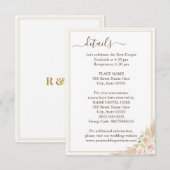 Pampa Grass Floral Wedding Details Card Informatiekaartje (Voorkant / Achterkant)