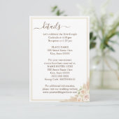 Pampa Grass Floral Wedding Details Card Informatiekaartje (Staand voorkant)