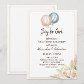 Pampa Grass Genderonderzoek Uitnodiging (Voorkant / Achterkant)