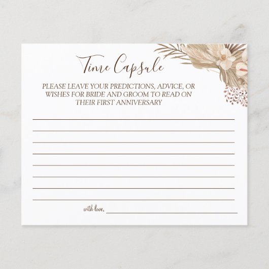 Pampa Grass Time Capsule bruiloft Flyer (Voorkant)