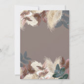 Pampagras & Bladeren Aardse Boheemse Bruiloft Kaart (Achterkant)