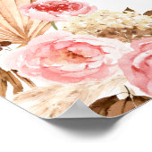 Pampagras Bloem Boho Tafelplan Stoelenindeling Poster (Hoek)