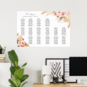 Pampagras Bloem Boho Tafelplan Stoelenindeling Poster (Thuiskantoor)