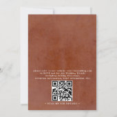 Pampagras Bloem Terracotta QR Code Bruiloft Kaart (Achterkant)