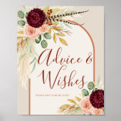 Pampagras Bloem Westers Chic Advies en Wensen Poster (Voorkant)