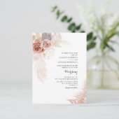 Pampagras Bloemen Terracotta Gedroogde Palmen Brui Uitnodiging Briefkaart (Staand voorkant)