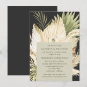 Pampagras Boho Boeket Na Trouwreceptie Kaart (Voorkant / Achterkant)