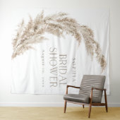 Pampagras Boho Bruiloft Feest Achtergrond Wandkleed (In Situ (horizontaal))