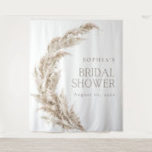 Pampagras Boho Bruiloft Feest Achtergrond Wandkleed (Voorkant)