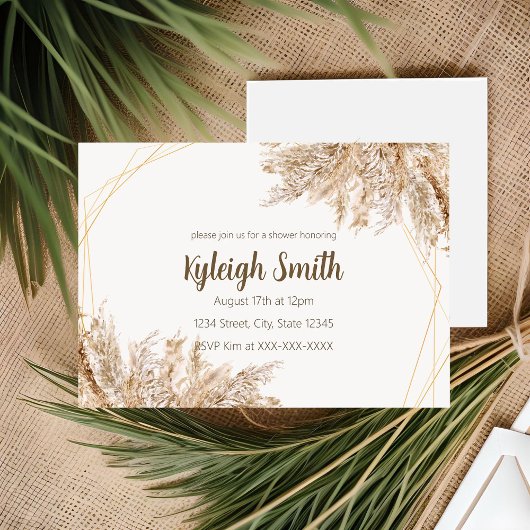 Pampagras Boho Chic Uitnodiging