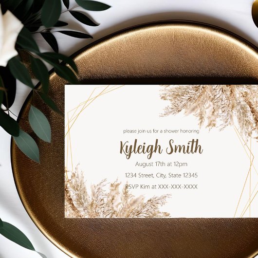 Pampagras Boho Chic Uitnodiging