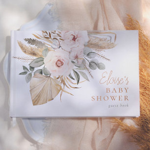 Pampagras Boho Elegant Meisje Baby Shower Gastenboek