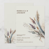 pampagras | Boho Minimalist Wedding Kaart (Voorkant / Achterkant)