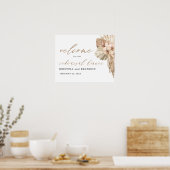 Pampagras Boho Oefendiner Welkomstbord Poster (Keuken)