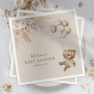 Pampagras Boho Teddydbeer Babyshower Servetten