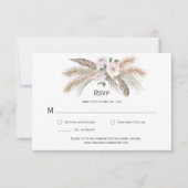 Pampagras Boho Veren Terracotta Roze Bloemmotief RSVP Kaartje (Voorkant)