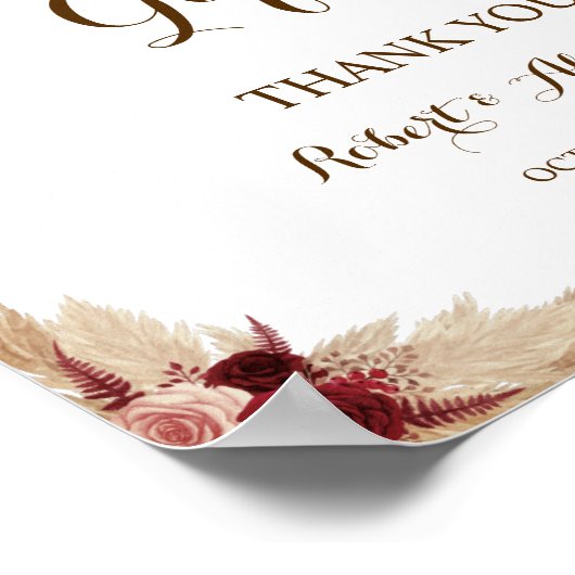 Pampagras Cadeaus Bruidsmeisjes Bruiloft Poster (Hoek)