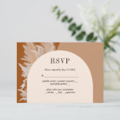 Pampagras en Bruiloft RSVP Kaart met Bogen (Staand voorkant)