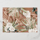 Pampagras eucalyptus sombere moderne bohemien eleg folie feestdagenkaart (Achterkant)