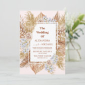 Pampagras Gouden Bruiloft Kaart (Staand voorkant)