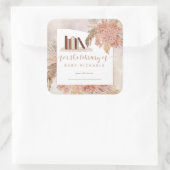 pampagras | Hydrangeas Baby shower Bookplate Vierkante Sticker (Tas)