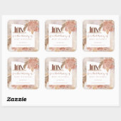 pampagras | Hydrangeas Baby shower Bookplate Vierkante Sticker (Vel)