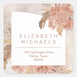 pampagras | Hydrangeas retour adres Square St Vierkante Sticker