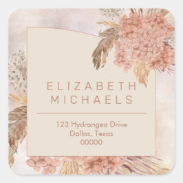 pampagras | Hydrangeas retouradres Vierkante Sticker